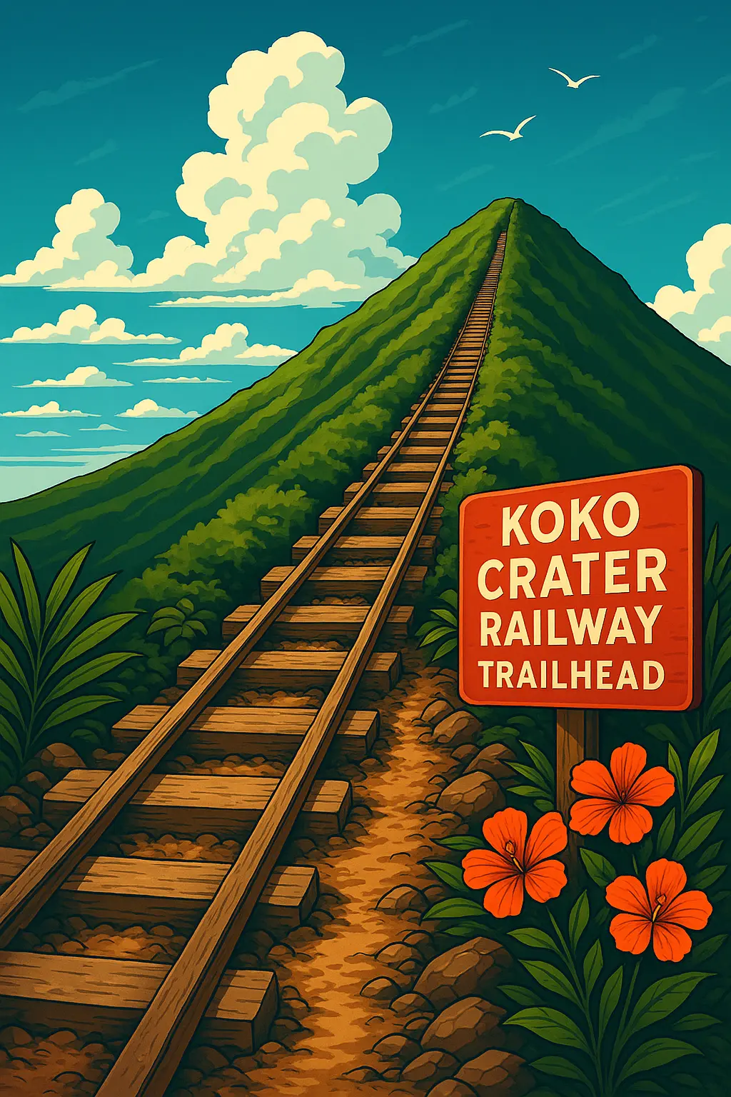 Koko Crater Railway Trailhead: A Challenging Climb with Unmatched Views of Oʻahu's Coast